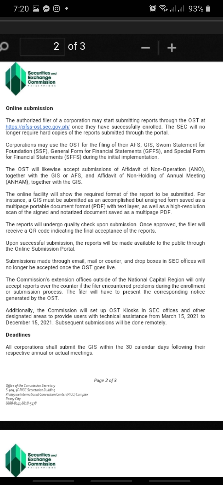 SEC SET TO OPEN ONLINE PORTAL FOR REPORTS SUBMISSION Fmas ph
